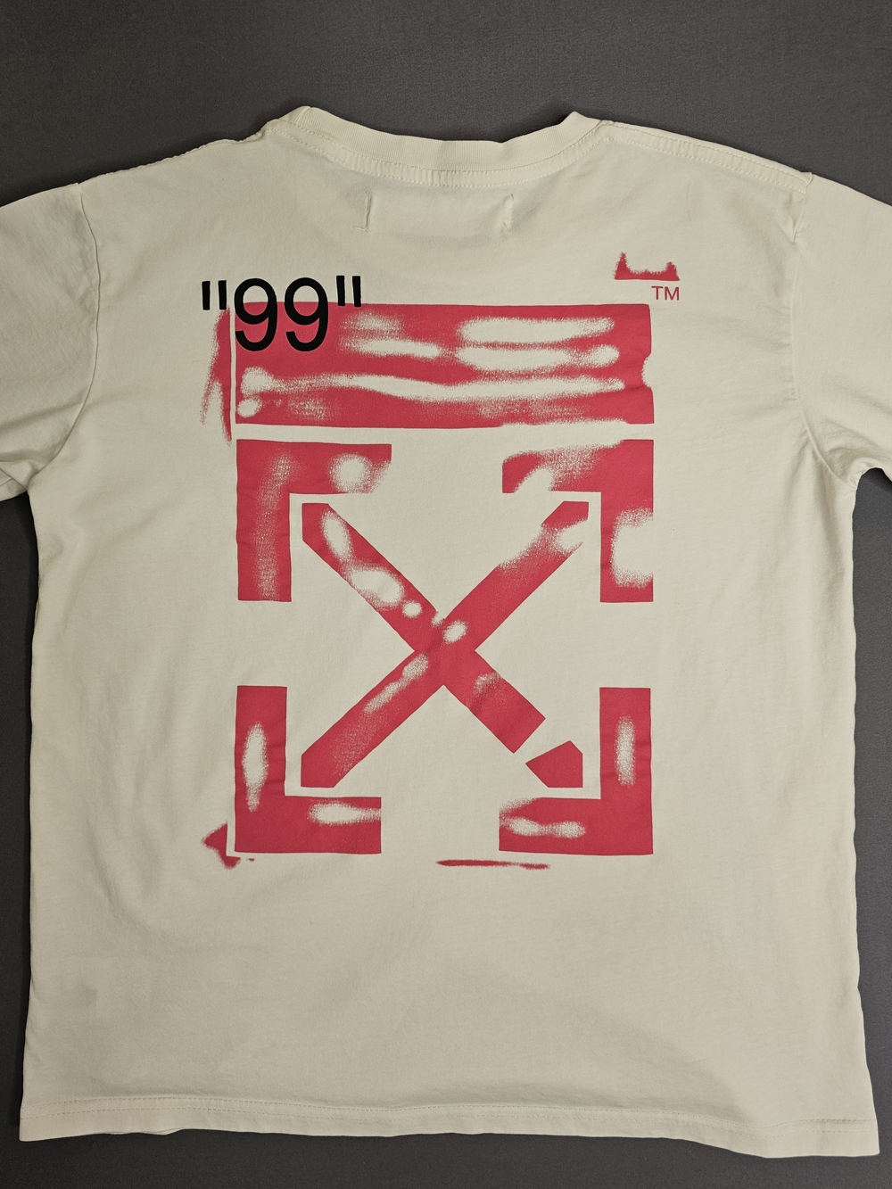 Authentic Off-White SS19 "Impressionism" Stencil Logo T-Shirt - White/Pink